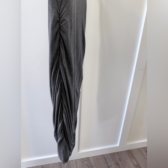 Pinkblush Sleeveless Charcoal Ruched Midi Maternity Dress - Picture 5 of 7